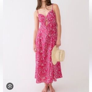 J.Crew Cotton voile keyhole cover-up maxi dress in blushing meadow